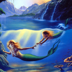 LAST DAY 80% OFF-Mermaid Oil-Silk Art Poster