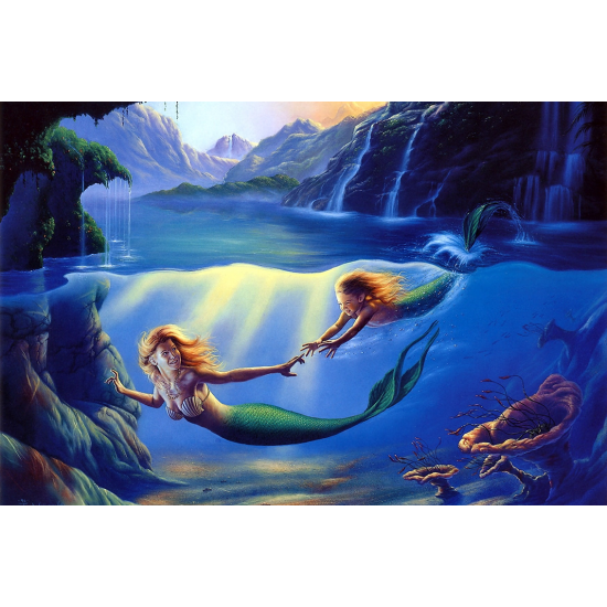 LAST DAY 80% OFF-Mermaid Oil-Silk Art Poster