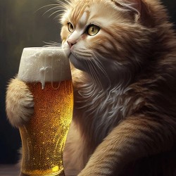 LAST DAY 80% OFF-Majestic cat drinking beer