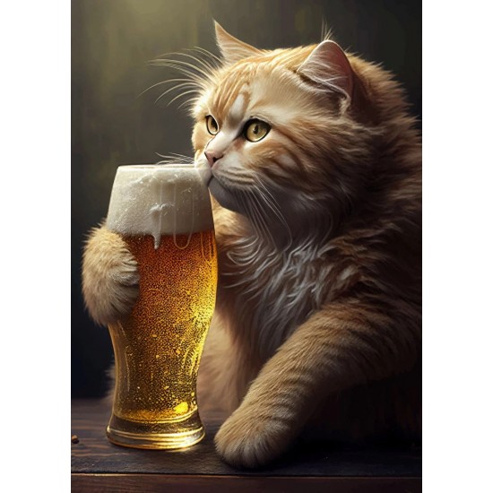 LAST DAY 80% OFF-Majestic cat drinking beer