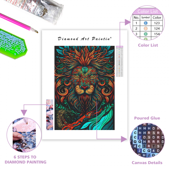 LAST DAY 80% OFF-Neon Lion on Dark