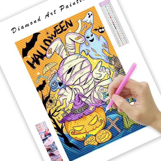 LAST DAY 80% OFF-Halloween Diamond Painting Pumpkin