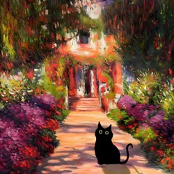 LAST DAY 80% OFF-Claude Monet Flowers Cat