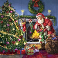 LAST DAY 80% OFF-Santa at tree with present Large