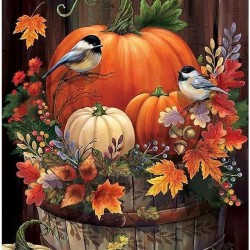 LAST DAY 80% OFF-Autumn Pumpkin Bird Leaves