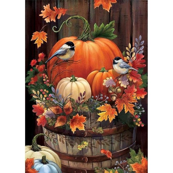 LAST DAY 80% OFF-Autumn Pumpkin Bird Leaves