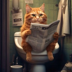 LAST DAY 80% OFF-Fat Cat Toilet Newspaper