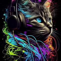 LAST DAY 80% OFF-Cat listening music