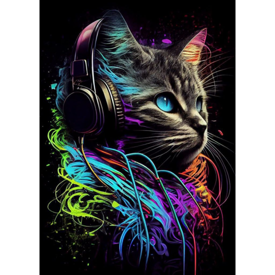 LAST DAY 80% OFF-Cat listening music