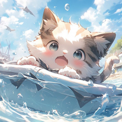 LAST DAY 80% OFF-Cute cat on the ocean