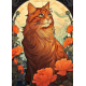 LAST DAY 80% OFF-Long Hair Orange Cat and Roses