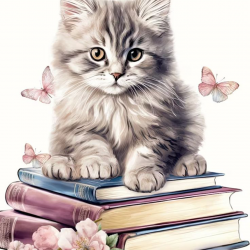 LAST DAY 80% OFF-Cute Cats Clipart With Books