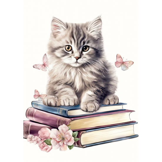 LAST DAY 80% OFF-Cute Cats Clipart With Books